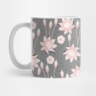 Lotus Flowers on Grey Background Mug